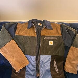 Carhartt Men's Patchwork Jacket in Brown, Blue, and Black